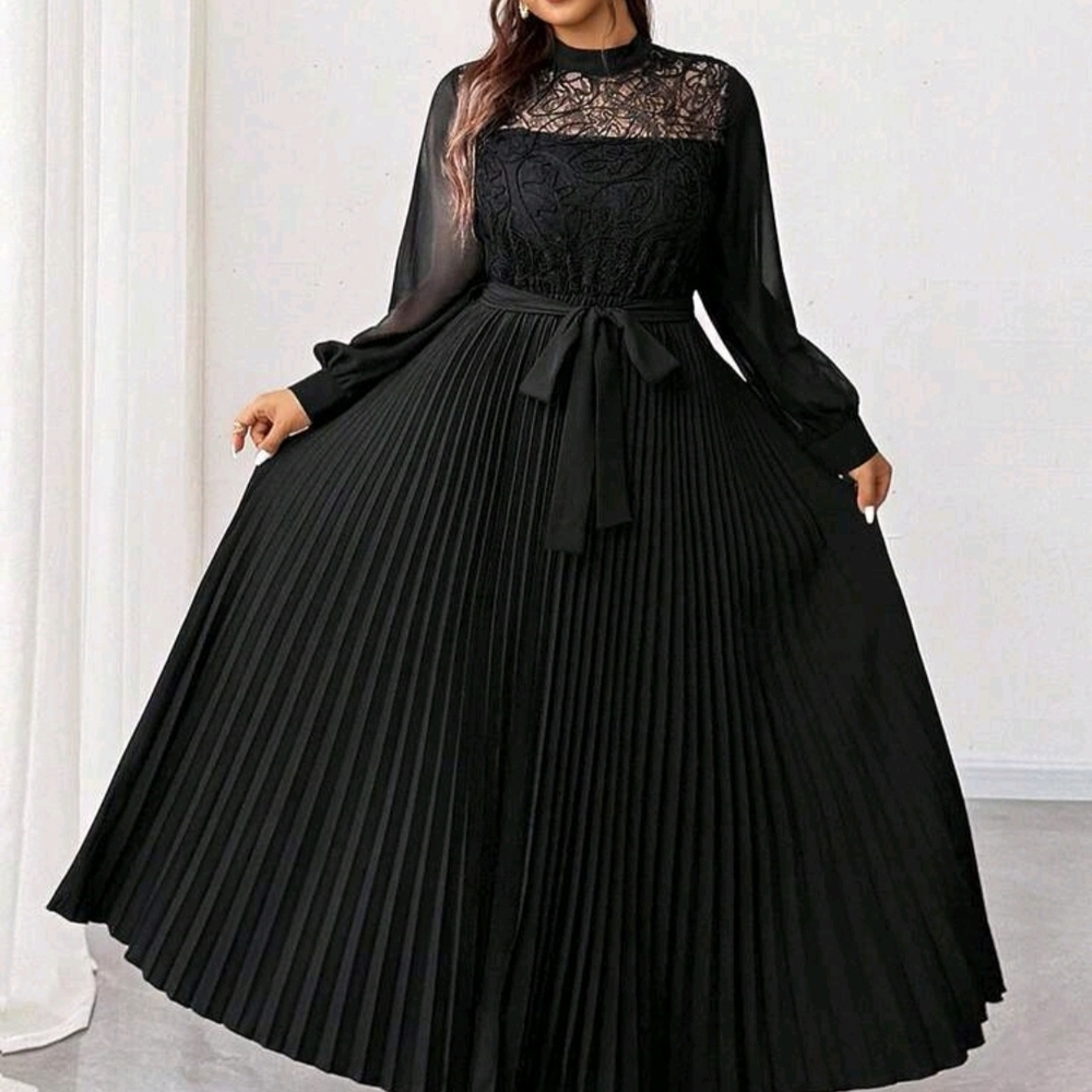 SHEIN Elegant Black Long Sleeve Dress